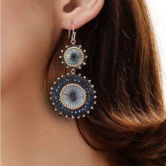 NEW Boho Circle Earrings Glass Seed Beads Earrings Beaded Drop Earrings - Picture 1 of 12